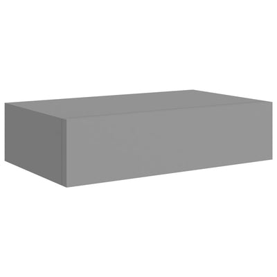Seinälaatikkohylly harmaa 40x23,5x10 cm MDF
