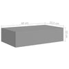 Seinälaatikkohyllyt 2 kpl harmaa 40x23,5x10 cm MDF