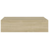 Seinälaatikkohyllyt 2 kpl tammi 40x23,5x10 cm MDF