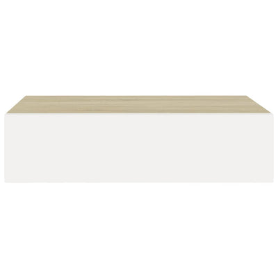 Seinälaatikkohylly tammi ja valkoinen 40x23,5x10 cm MDF