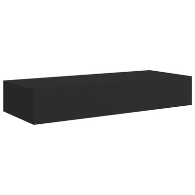Seinälaatikkohylly musta 60x23,5x10 cm MDF