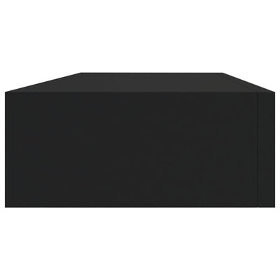Seinälaatikkohylly musta 60x23,5x10 cm MDF