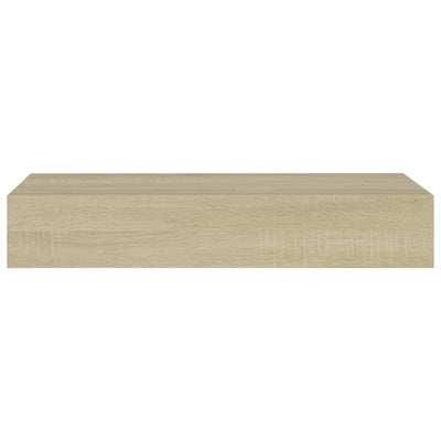 Laatikkohyllyt seinälle 2 kpl tammi 60x23,5x10 cm MDF