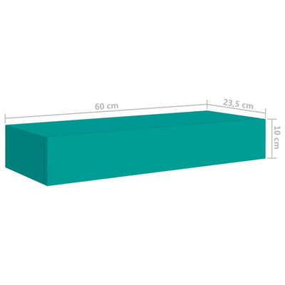 Seinälaatikkohylly sininen 60x23,5x10 cm MDF