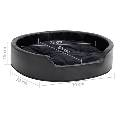 Musta koiran peti Girolamo 79x70x19cm (plyysi ja keinonahka)