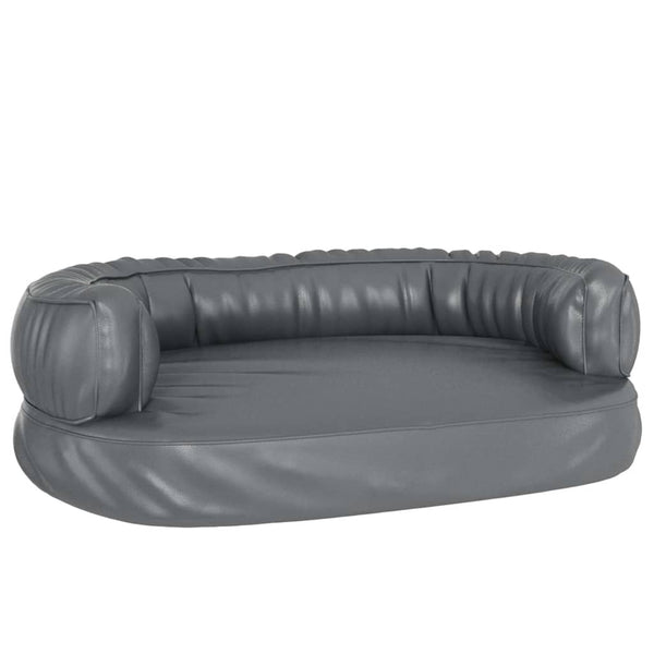 Ergonominen vaahtomuovi koiransänky harmaa 60x42 cm keinonahka