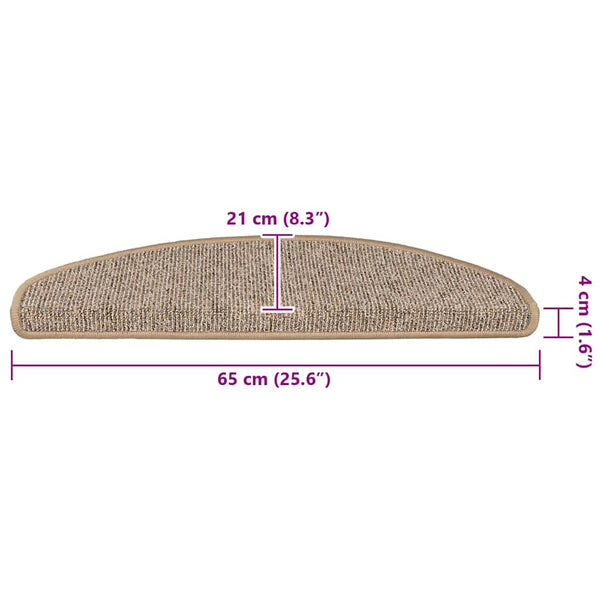 Porrasmatot 15 kpl 65x21x4 cm Ruskea Puolipyöreä Suuri