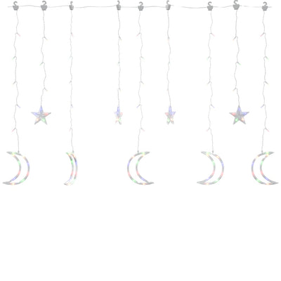 Tähti ja kuu keijuvalot kaukosäädin 138xLED värikäs