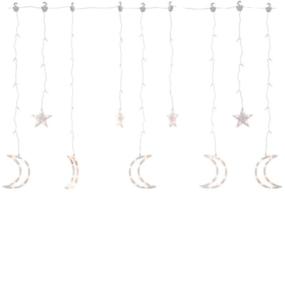 Tähti ja kuu keijuvalot kaukosäädin 345xLED lämpimän valkoinen