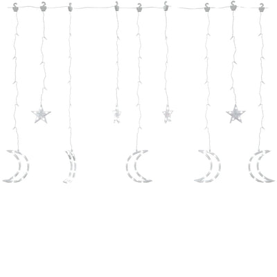 Tähti ja kuu keijuvalot kaukosäädin 345xLED kylmä valkoinen