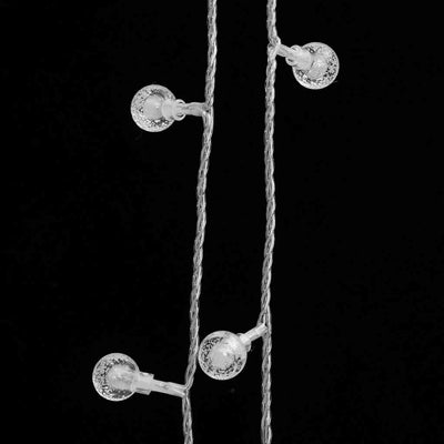 Lämmin valk. pallo keijuvalonauha Finias 20 m (200 led-valoa, 8-toiminen)