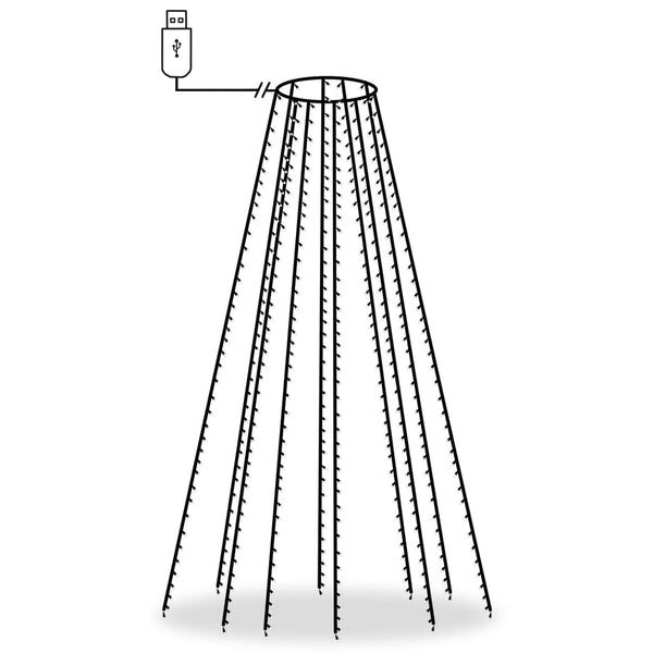 Värikäs joulukuusen valoverkko Emerencia 400cm (400 led-valoa)