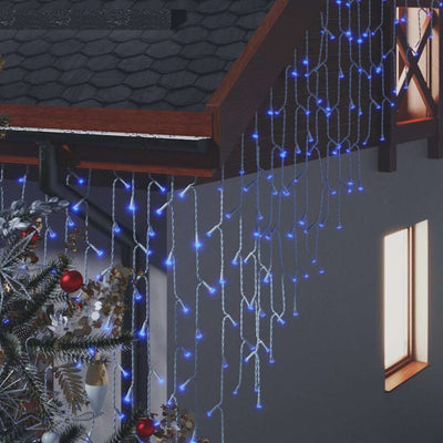 Sininen led-valonauhaverho jääpuikot Caromel 10 m (400 lediä, 8 toimintoa)
