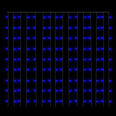Sininen led-valonauhaverho keijuvalot Ignazio 3x3 m (300xled, 8 toimintoa)