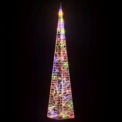 Monivärinen led koristevalokartio Muti 90cm (akryyli)