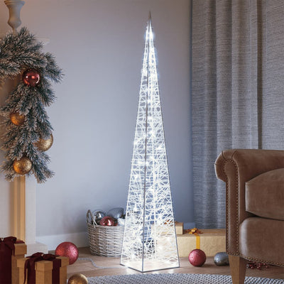 Kylmä valkoinen led-koristevalokartio Muti 120cm (akryyli)