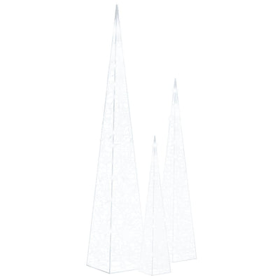 Kylmä valkoinen led-koristevalokartiosarja Muti 60/90/120cm