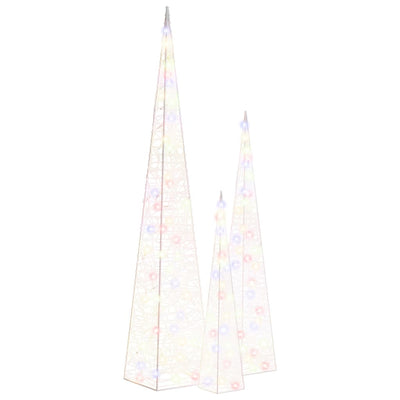 Monivärinen led-koristevalokartiosarja Muti 60/90/120cm (akryyli)