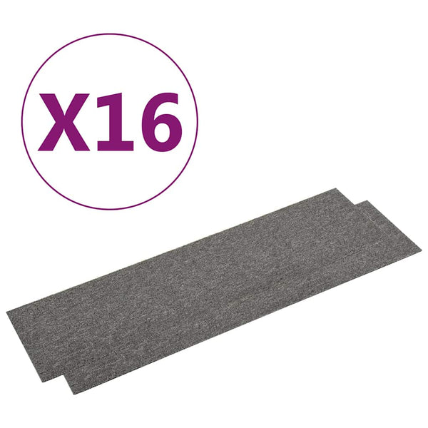 Tekstiililaatat 16 kpl 4 m² 25x100 cm harmaa
