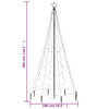 Joulukuusi metallitolpalla 500 LED-valolla sininen 3 m