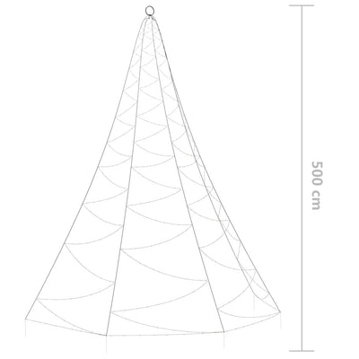 Kylmä valk. seinäkuusi metallikoukulla Saftita 720xLED 5 m (sisä/ulko)