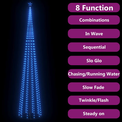 Sinistä kartio joulukuusi Eova 160x500cm (752 led-valoa)