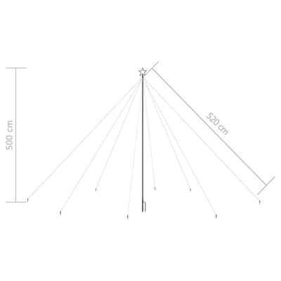 Joulukuusen valot sisä-/ulkokäyttöön 800 x LED kylmä valk. 5 m