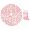 Ylellinen joulukuusen jalustapeite sukalla pinkki 122 cm kangas