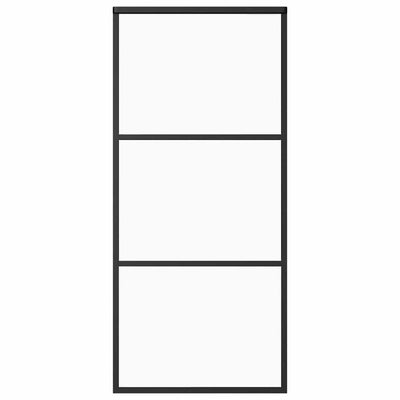 Musta liukuovi esg-lasi ja alumiini Flaitar 90x205cm