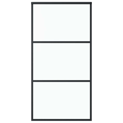 Musta liukuovi esg-lasi ja alumiini Flaitar 102x205cm