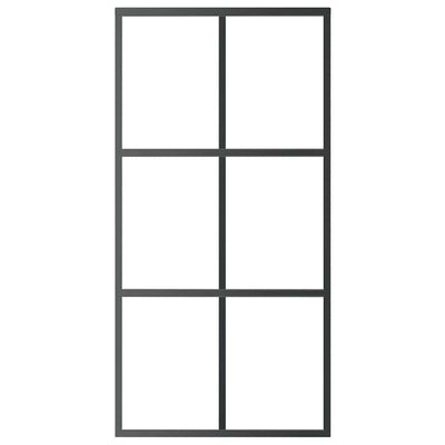 Musta liukuovi esg-lasi ja alumiini Flaitar 102x205cm