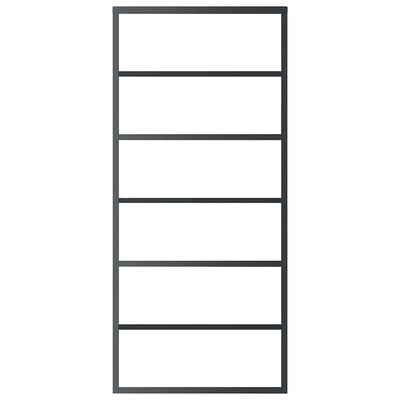 Musta liukuovi esg-lasi ja alumiini Flaitar 90x205cm