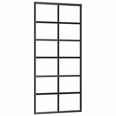 Musta liukuovi esg-lasi ja alumiini Flaitar 90x205cm