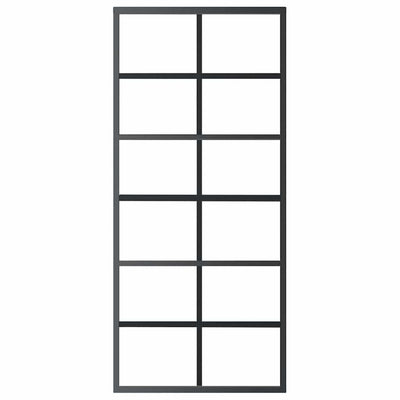 Musta liukuovi esg-lasi ja alumiini Flaitar 90x205cm