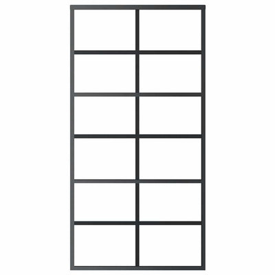 Musta liukuovi esg-lasi ja alumiini Flaitar 102x205cm