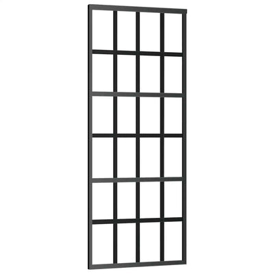 Musta liukuovi esg-lasi ja alumiini Flaitar 76x205cm