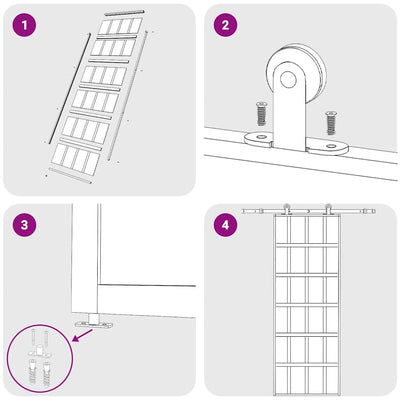 Musta liukuovi esg-lasi ja alumiini Flaitar 76x205cm