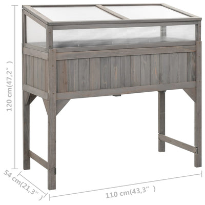 Jalallinen kasvihuoneellinen istutuslaatikko 110x54x120cm kuusi