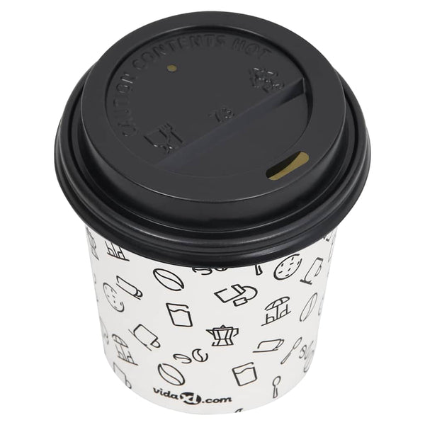 Paperikahvikupit kansilla 200 ml 500 kpl valkoinen ja musta