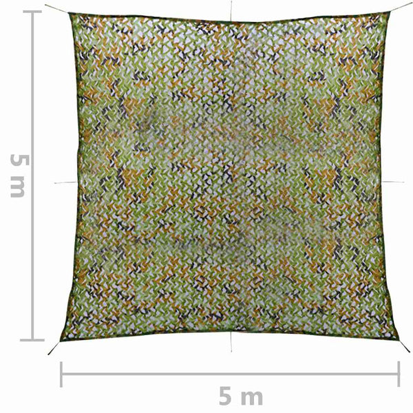 Naamiointiverkko säilytyslaukulla 5x5 m vihreä