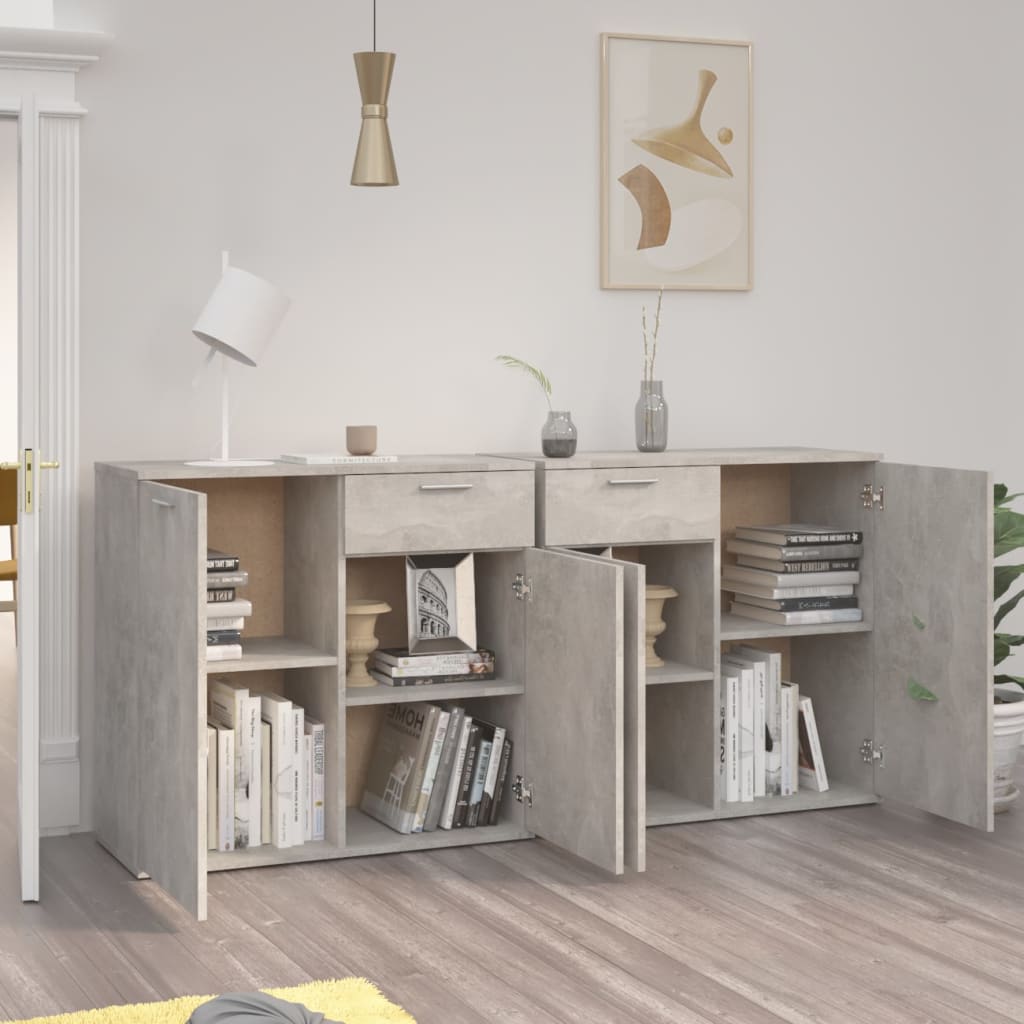Betoninharmaa senkki Bayko 160x36x75cm (puinen)