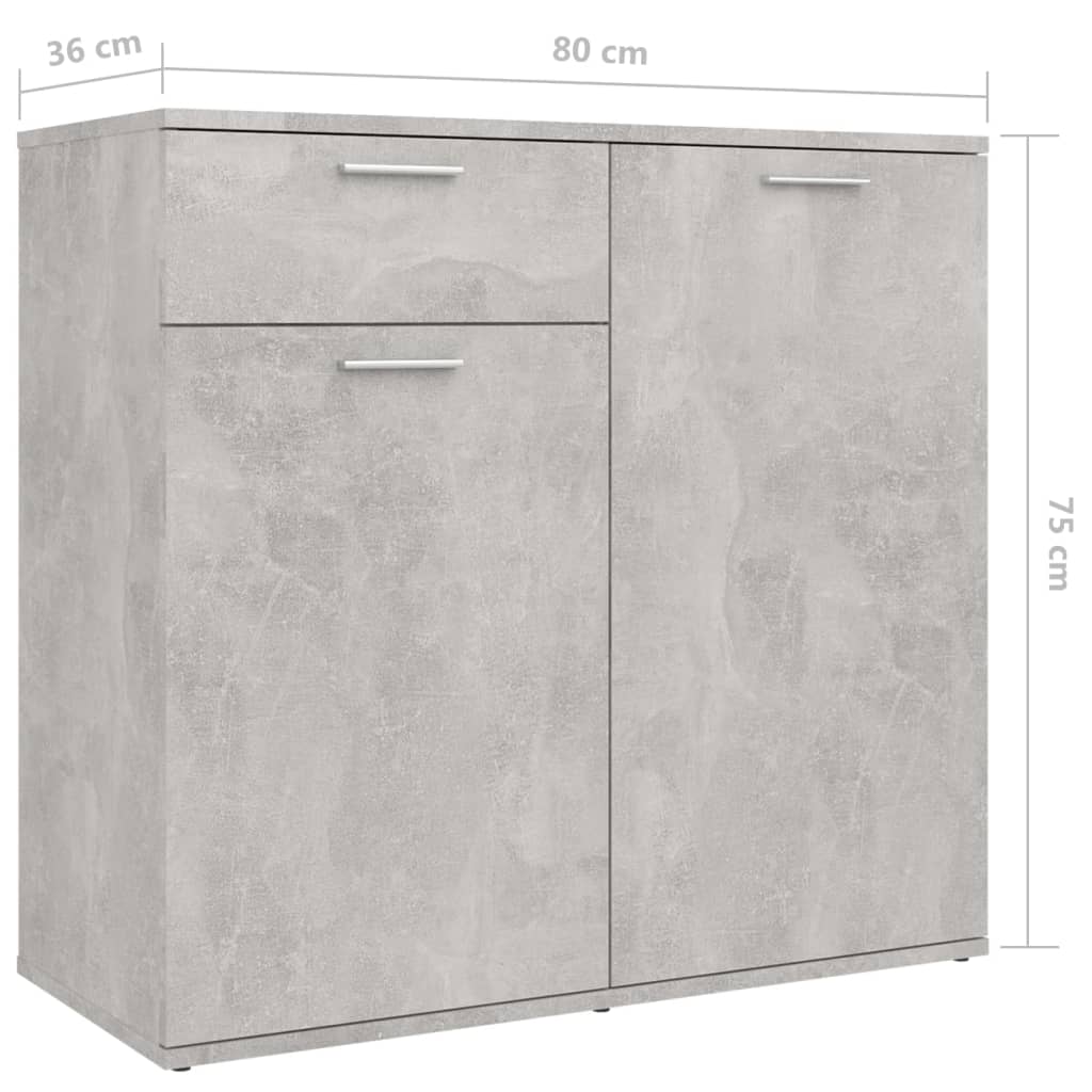 Betoninharmaa senkki Bayko 160x36x75cm (puinen)