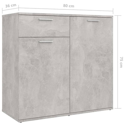 Senkki betoninharmaa 160x36x75 cm tekninen puu