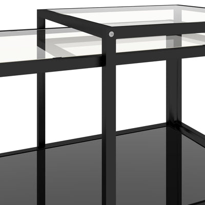Teepöydät 2 kpl karkaistu lasi musta
