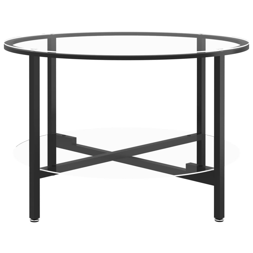 70 cm läpinäkyvä ja musta teepöytä Cristin (karkaistu lasi)