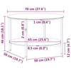 Teepöytä musta ja läpinäkyvä 70 cm karkaistu lasi