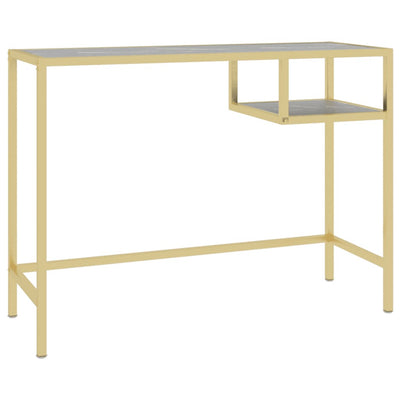 Musta marmori tietokonepöytä Ritica 100x36x74cm (karkaistu lasi)