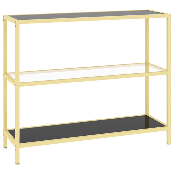 Hylly musta ja läpinäkyvä 100x36x90 cm karkaistu lasi