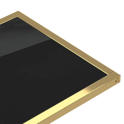 Musta sivupöytä läppärille Kiarra 50x35x65cm (karkaistu lasi)