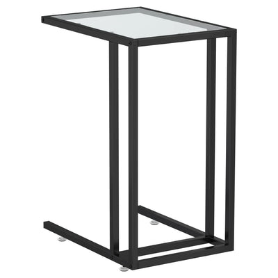 Sivupöytä läppärille läpinäkyvä 50x35x65 cm karkaistu lasi